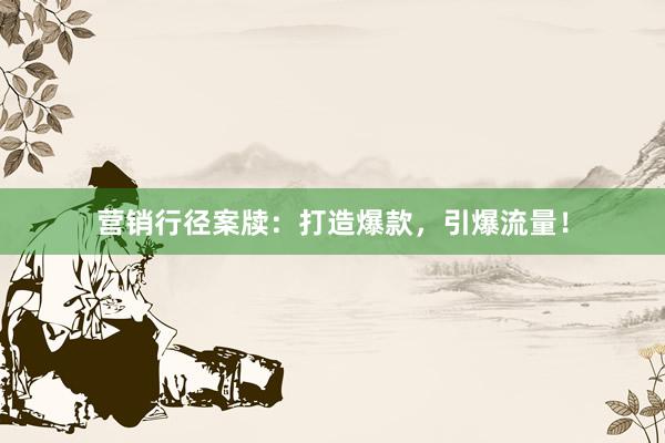 营销行径案牍：打造爆款，引爆流量！
